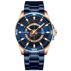 Мужские кварцевые роскошные часы лучший бренд ремешок из нержавеющей стали военные светящиеся часы календарь водонепроницаемые