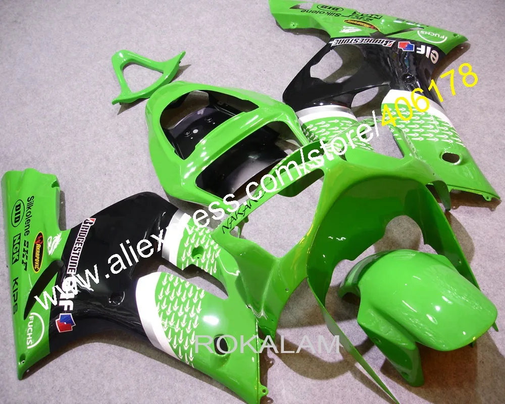 Для Kawasaki Ninja ZX6R 2003 2004 Φ 03 04 ZX 6R 636 комплект обтекателей кузова мотоцикла зеленого