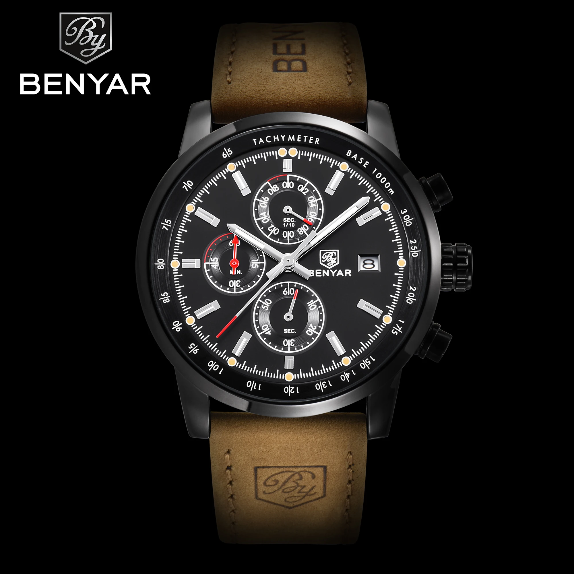 BENYAR часы мужские роскошные брендовые кварцевые часы модные часы с хронографом Reloj Hombre спортивные часы мужские часы Relogio Masculino AAA