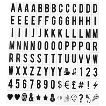 

104pcs Cinematic Lightbox Replacement Letters & Numbers Signs black for A4 Light Up Letter Box Sign Message Board 65.4x35mm