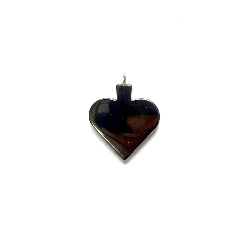 Natural Stone Sculpture Heart Love Hollow Out Hematite Necklace Charms Pendant Bracelets Bangles Jewelry DIY Making for Women 4