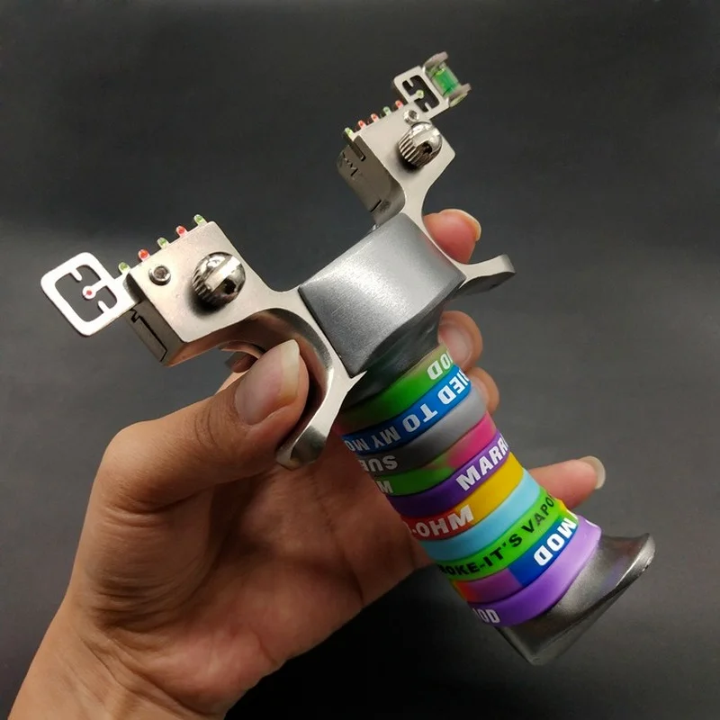 

2021 New Metal Stainless Steel Flat Rubber Band Is Super Powerful High Precision Fast Pressure and No Binding Shooting Slingshot