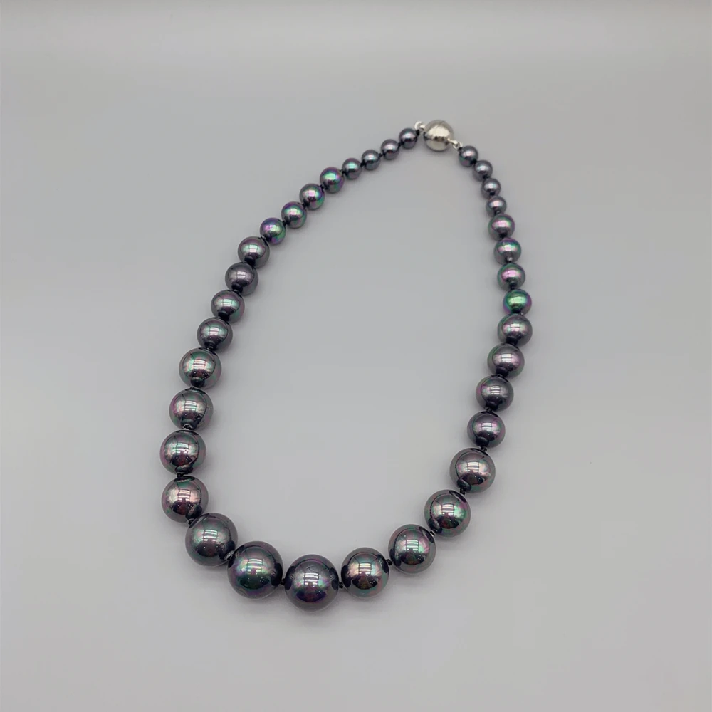 FoLisaUnique Gradual Sizes Shell Pearl Necklace For Women Gift Multicolor Elegant Choker Necklace Single Strand Mother of Pearl