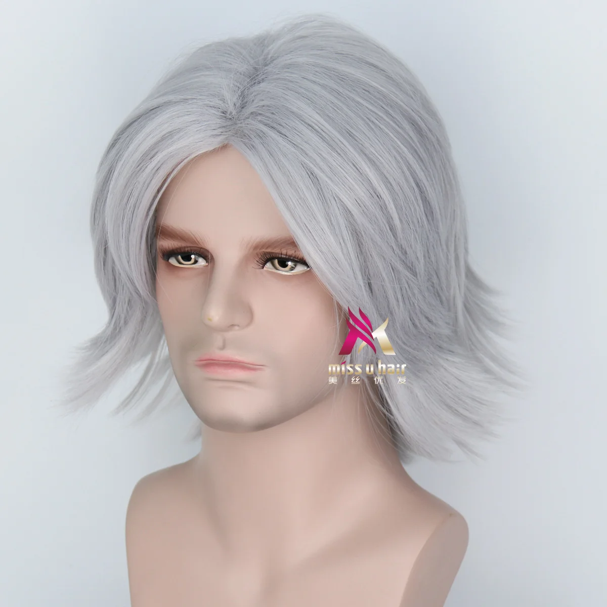 

Daily Dress Up Show Fantasy World Captain Midpoint Silver Grey Short Hair Halloween Cosplay Wig