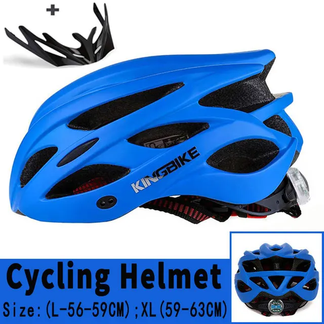 KINGBIKE велосипедный шлем розовый женский дорожный велосипедный шлем ультра светильник шлем для горного велосипеда MTB велосипедный шлем светильник Ciclismo - Цвет: P-652-blue