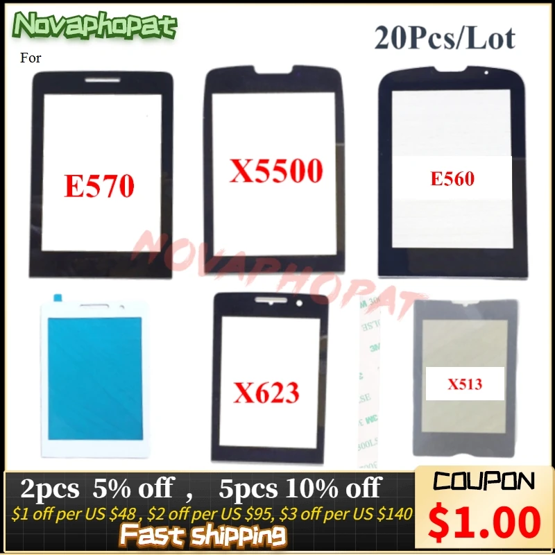 Novaphopat Black Screen For PHILIPS Xenium X5500 / X623 E570 E560 Glass lens Panel ( NOT Touch LCD Digitizer ) 20pcs/lot | Мобильные