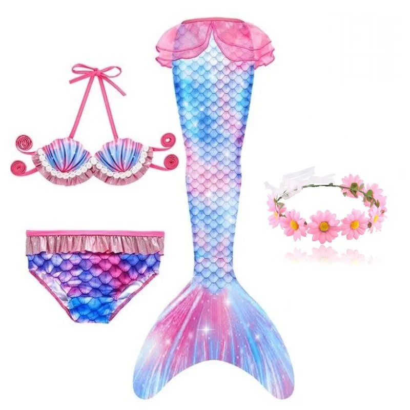 children's clothing sets high quality Kids Swimmable Mermaid Tail for Girls Swimming Bating Suit Mermaid Costume Swimsuit can add Monofin Fin Goggle with Garland children's clothing sets expensive Clothing Sets