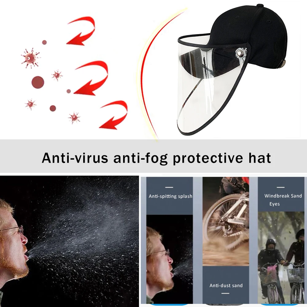 

Adjustable Protective Cap Coronary Protective Hat Eye Protection Windproof Hat Men And Women Isolation Face Cover Cap