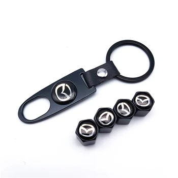 

Emblem Stickers Wheel Tire Valve Cap with Keyring Carbon Fiber NEW Car Styling for Mazda Mazda 2 Mazda 3 Mazda 6 M5 Cx 5 Emblems