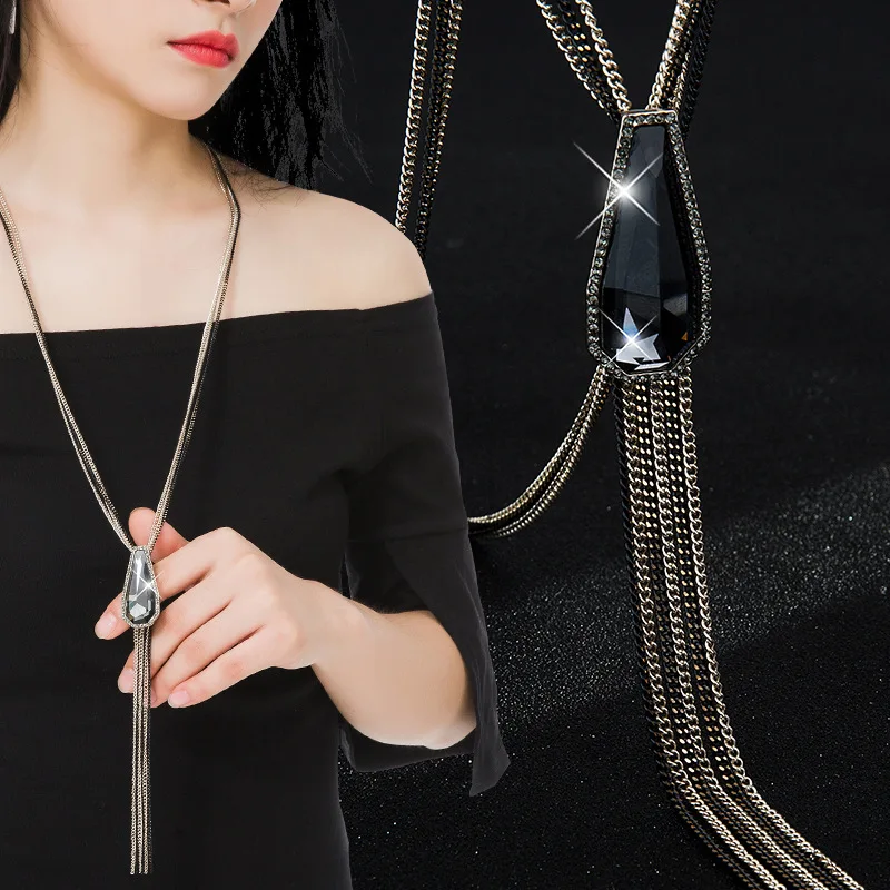 Fashion Chain Tassel Long Necklace 