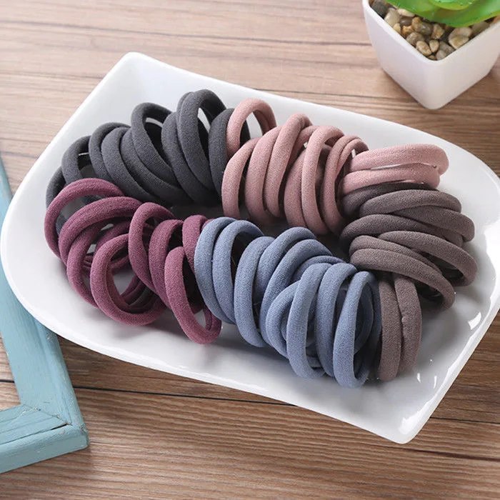 25/50PCS Elastischer Baumwolle Haar Bands Für Frauen Weichen Bunten Gummiband Kinder Haar Zubehör Kopfschmuck Haar Krawatten – Detail 8