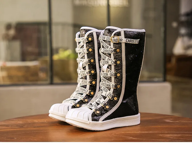 PINSEN Winter Shoes Girls Boots Sequins Childen Shoes For Girl Plush Warm Kids Snow Boots Child Rubber Bottom Fashion Boots