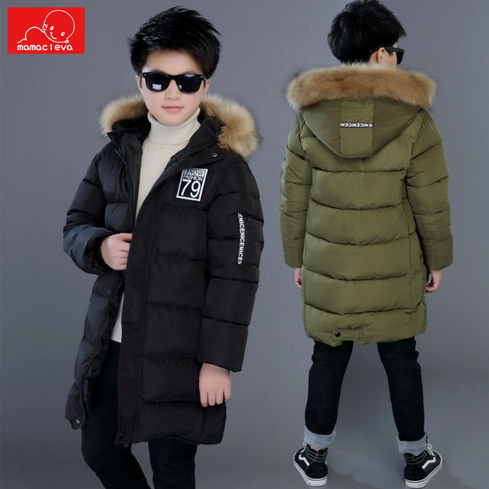 

winter kids Thicken Windproof parkas children cotton coat outerwear boys hooded jackets warm children clothing