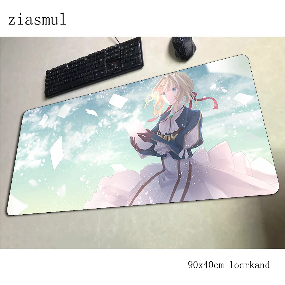 Violet evergarden коврик для мыши 90x40 см, коврики для мыши, аниме, лучший игровой коврик для мыши, геймер, толстые персонализированные коврики для мыши, клавиатура, ПК, коврик