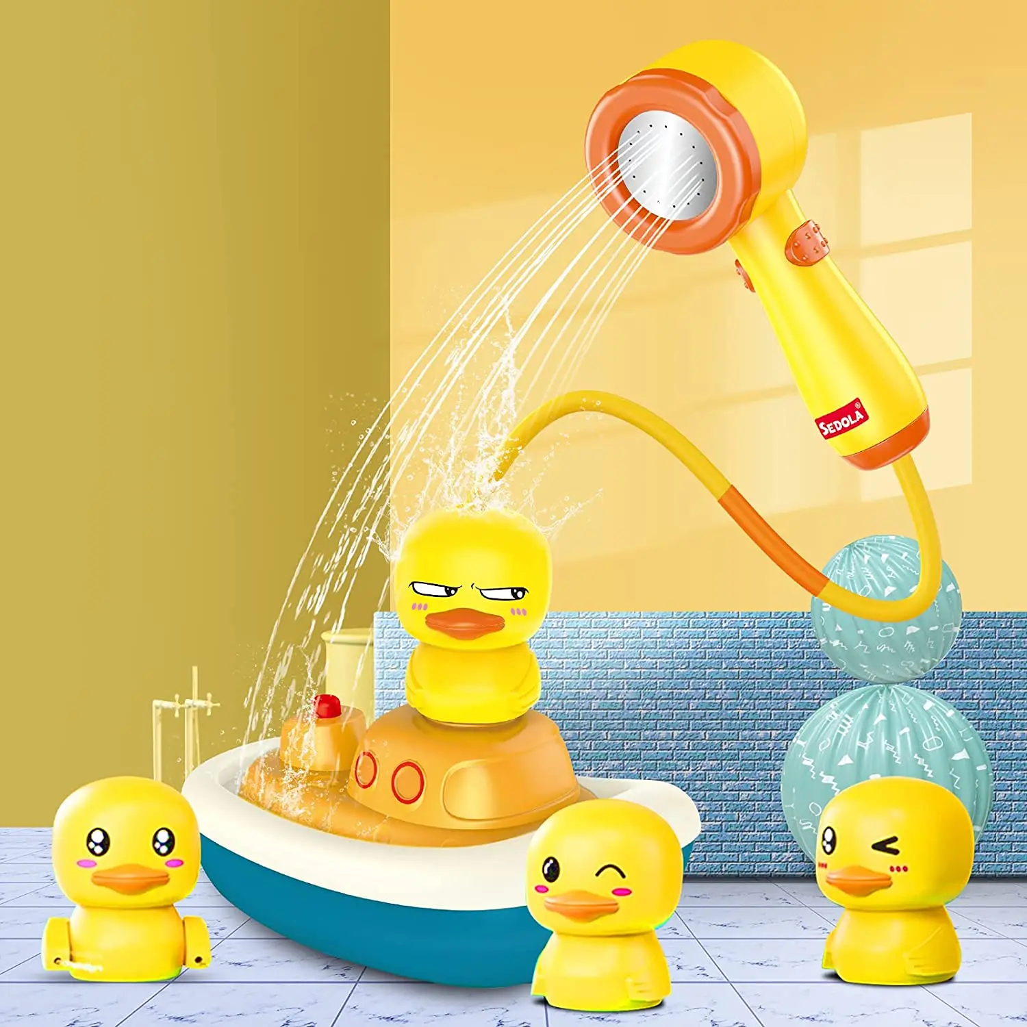 Electric Duck Boat Spray Bath Toy