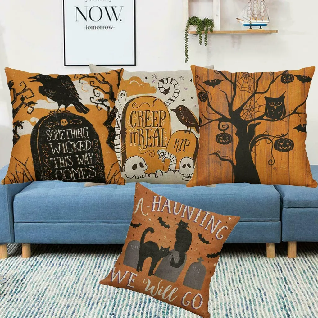 

Feature Halloween Cotton Pumpkin Pillow Cover Halloween Accessories for home pillow case Halloween pillow case pendant Navidad