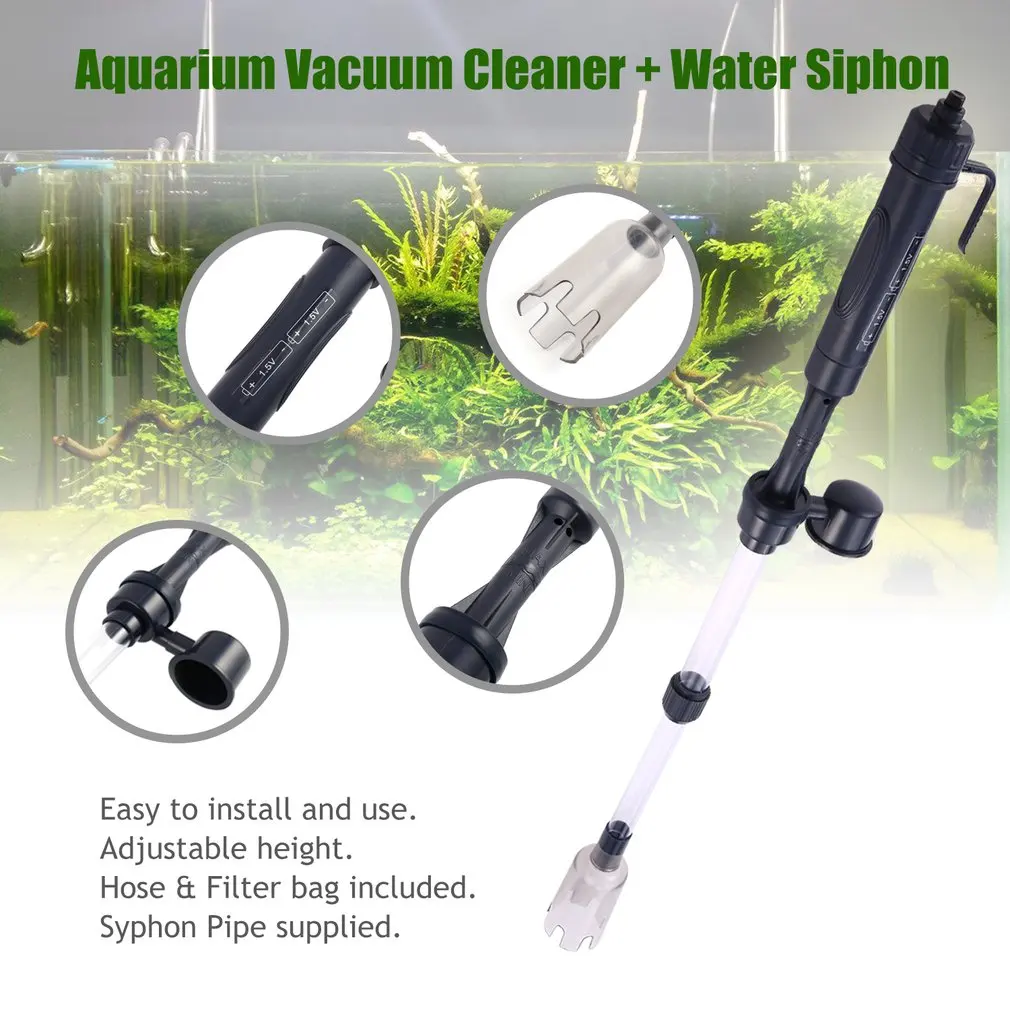 Аквариумный батарейный сифон, управляемый аквариумом, вакуумный гравийный фильтр для воды, очиститель сифонного фильтра, аквариумные инструменты