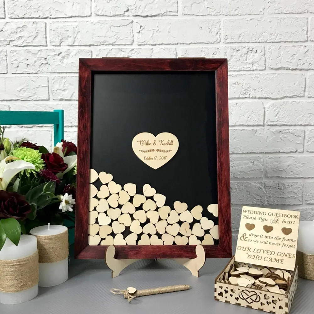 Custom Rustic Wedding Guest Book Shadow Box, Baby shower Bridal shower