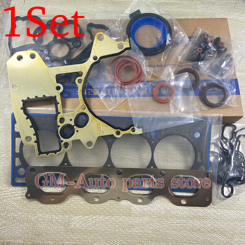 1Set Engine Gasket Set Seal Kit Oil-Cooler Cylinder Head Gasket For Chevrolet Cruze 1.6 1.8 Daewoo Opel Astra 55568529 55568528