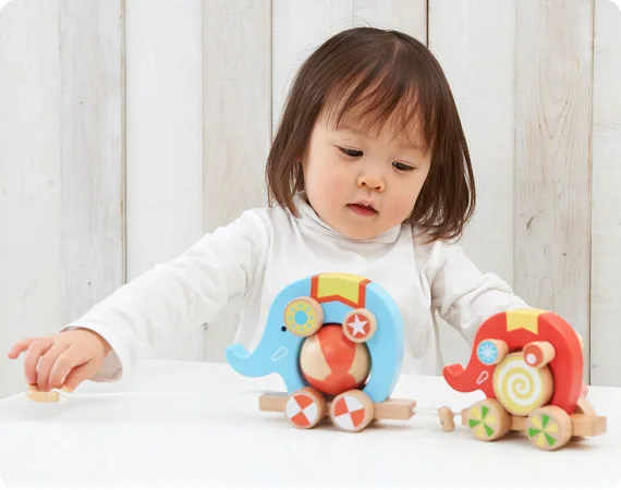 

Animal Drag Wooden Toys Fun Elephant Circus