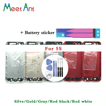 

High Quality Back Cover For iphone 5 5G or 5S SE Housing Battery cover Rear Door Chassis Frame + battery sticker and Tool