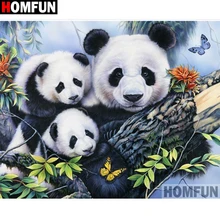 HOMFUN Алмазная картина "Животные панда" полный квадратный/круглый дрель Настенный декор инкрустированная Смола вышивка ремесло вышивка крестом A27693