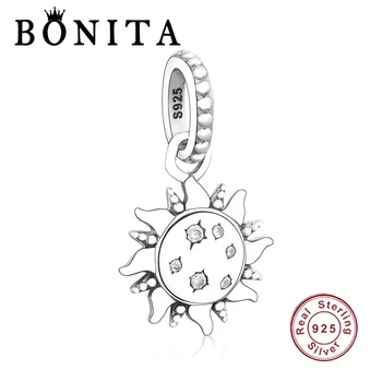 

925 Sterling Silver My Summer Happy Sun Dangle Charm Fit Original Pan dola Charms Bracelet Necklace Beads Berloque DIY Jewelry