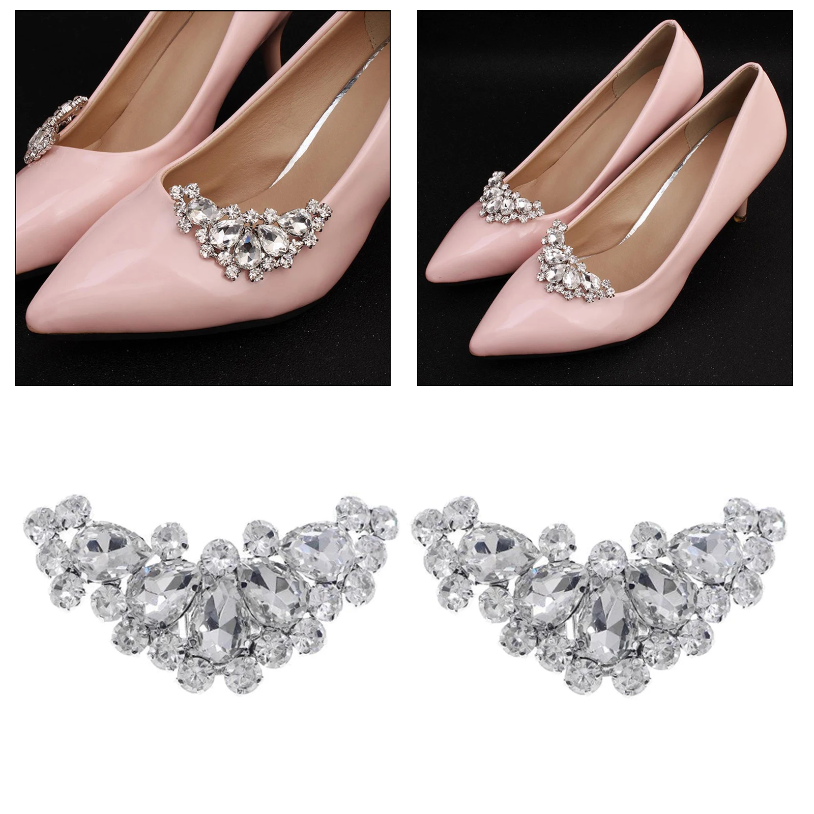 Rhinestone Crystal Shoe Clips Women Wedding Boots Charms Jewelry Decor