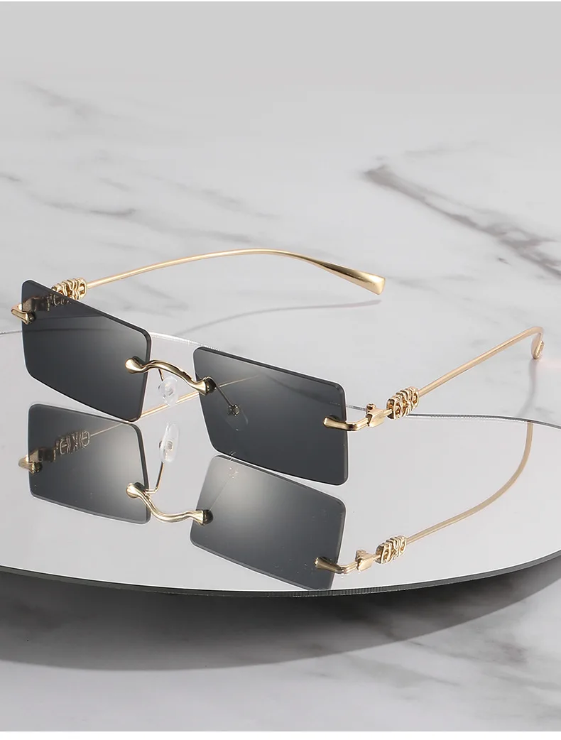 2021 Fashion Square Glasses Women Sunglasses Classic Vintage Metal Frame Eyeglasses Male Female Luxury Sun Glasses Uv400