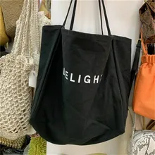 Новые корейские вместительные сумки для покупок, зимняя модная Холщовая Сумка с буквенным принтом на плечо, портативная диагональная моющаяся женская сумка