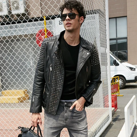 jaqueta de couro de vaca