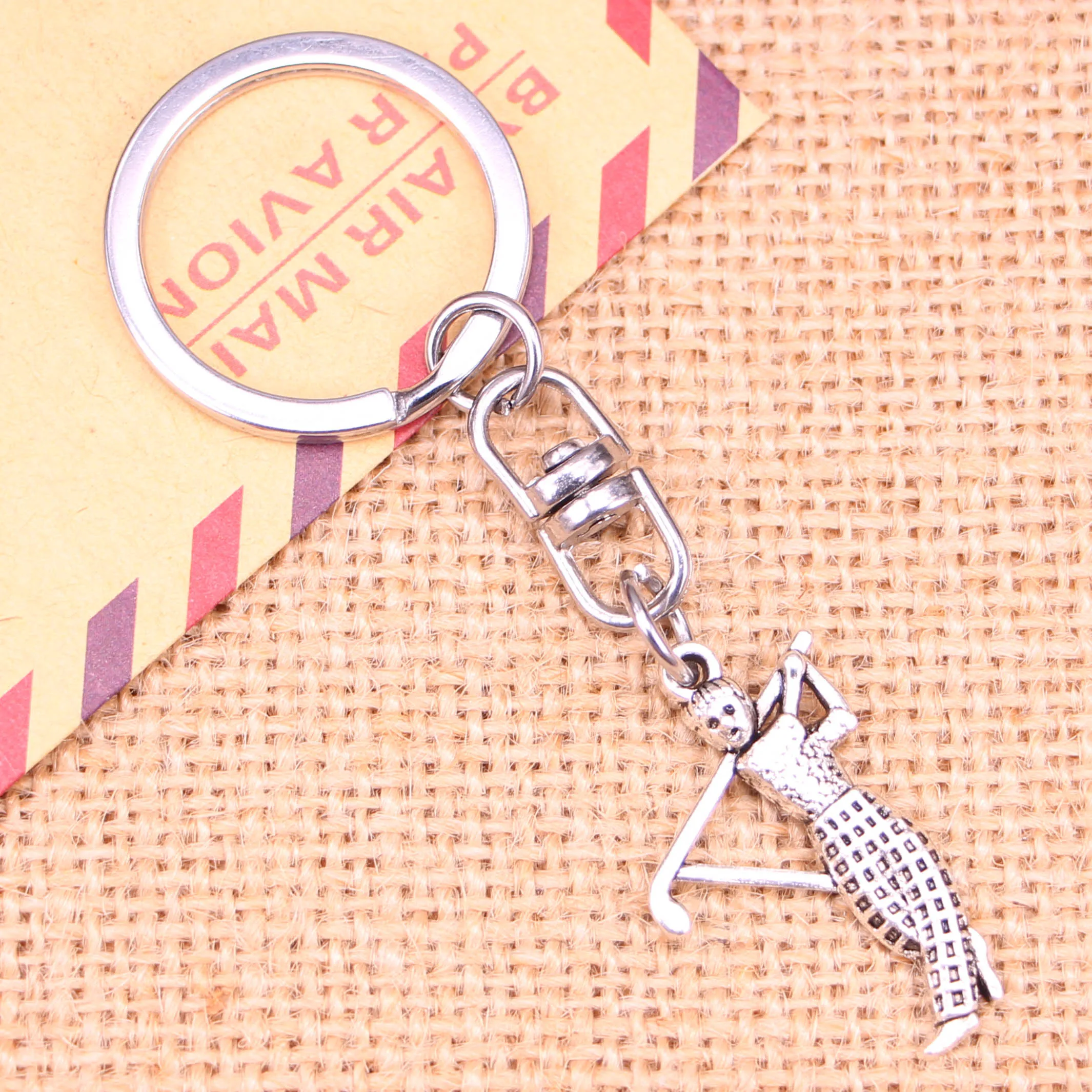 New Fashion Keychain 31x20mm golf golfer sporter Pendants DIY Men Jewelry Car Key Chain Ring Holder Souvenir For Gift | Украшения и