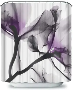 

Shower Curtain Flowers Stall Floral Decor Fabric Polyester Waterproof Fabric with 12 Hooks