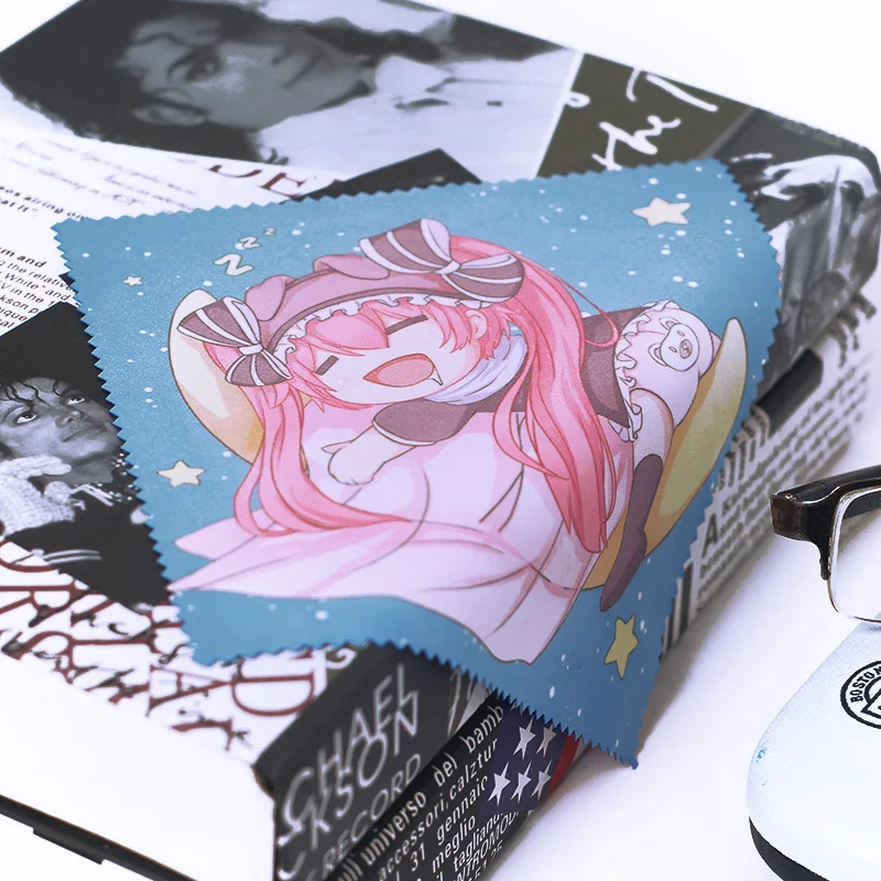 15*15cm Custom Glasses Cleaning Cloth Phone Wipes Anime Printing