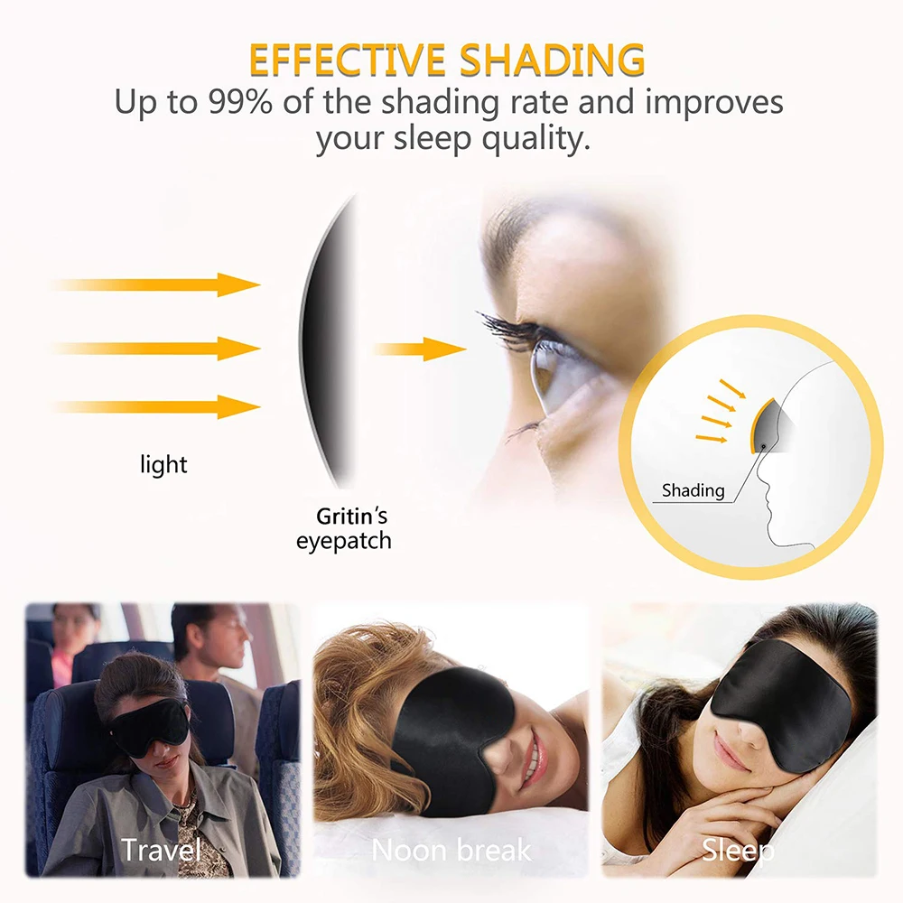 Ultra Soft Skin Friendly sleep mask Pure Natural Silk Fabric and Natural Cotton Filled Sleeping Eye 5