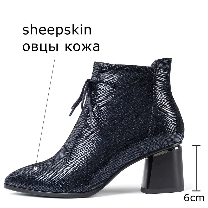 ALLBITEFO/высококачественные ботильоны из натуральной кожи на высоком каблуке для женщин; обувь на высоком каблуке; зимняя обувь для девочек; кожаные ботинки