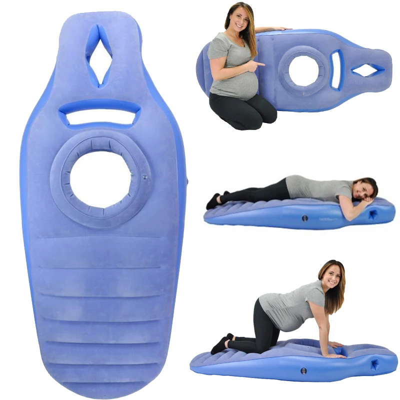 Yoga Mat for Pregnant Women Comfortable Flocking PVC Inflatable Mattress  with Hole Exercise Home Sports Gym Fitness Pilates Pads - AliExpress