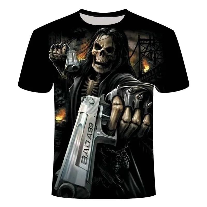 

2020 New Design t shirt men/women heavy metal grim Reaper Skull 3D printed t-shirts casual Harajuku style tshirt streetwear tops