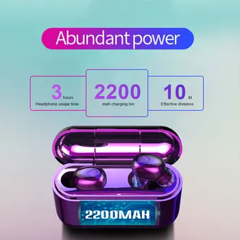 

X9 TWS Bluetooth 5.0 Mini In-Ear headset can charge mobile phone Blue Flood solution (default English version)