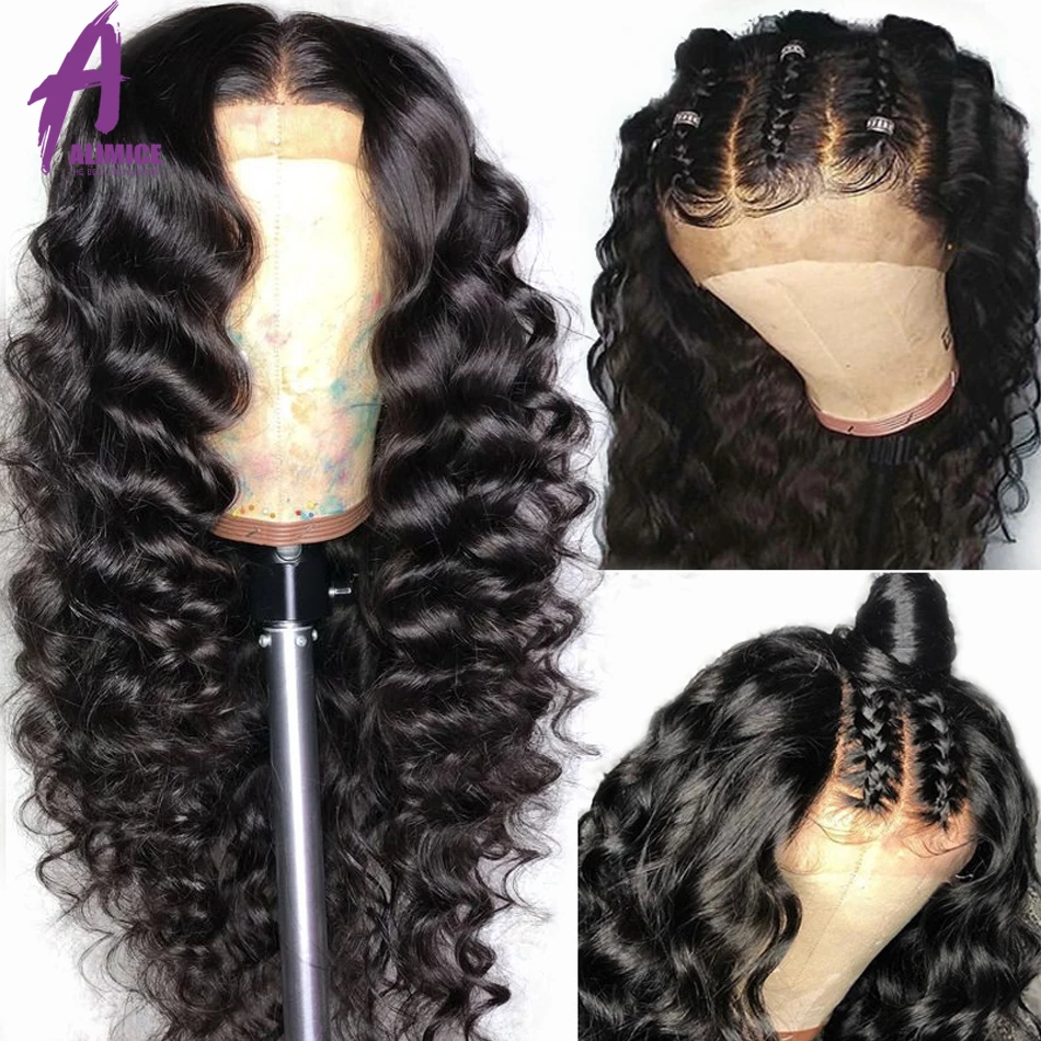 

13*4 Deep Part Glueless Lace Front Human Hair Wigs Loose Wave Lace Front Wig Pre Plucked with Baby Hair Indian Remy Lace Wigs