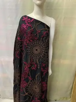 

Latest Velvet Sequined Lace Fabric 2020 Embroidered Nigerian Mesh Laces Fabric High Quality French Tulle Lace Fabric With Sequin