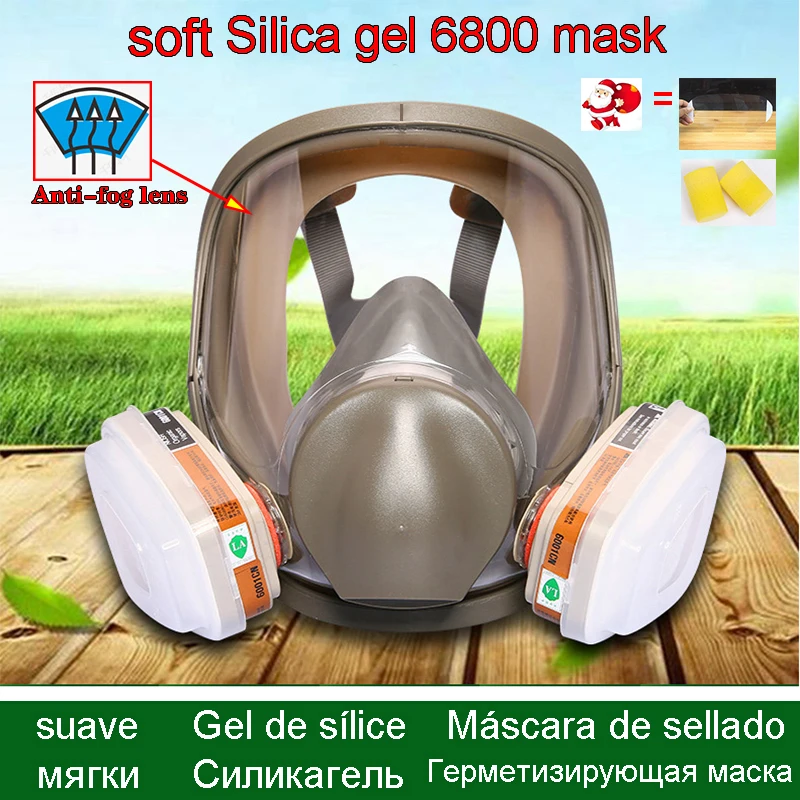 HD Anti-fog lens soft Silica gel ZF 6800 Respirator gas mask Authentic Soft and comfortable High definition Protective mask