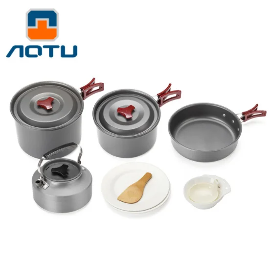 

" Outdoor cookware set camping tableware cooking set travel tableware Cutlery Utensils hiking picnic set Camping cookware"