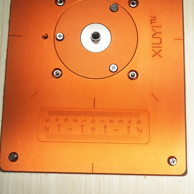 Tanie Elektryczna maszyna do przycinania drewna frezarka do stołu z klapką aluminiowa płytka stołowa z 4 tulejami na stół warsztatowy