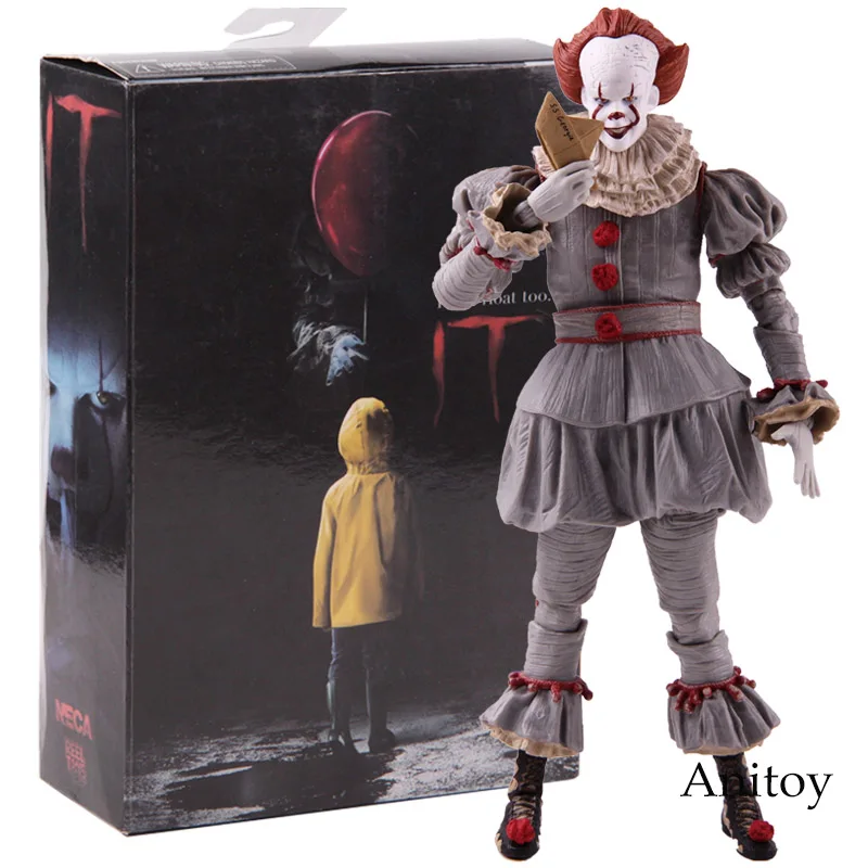 with colorful box NECA Pennywise Стивен Кинг это Клоун фильм ужасов куклы ПВХ фигурка Коллекционная модель игрушки - Цвет: with colorful box
