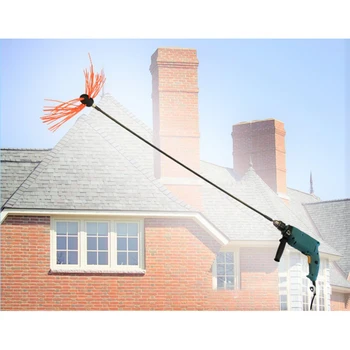 

Aluminum Chimney Power Sweeping Brush Cleaning Rotary Sweep DIY Set Flexible Chimney Brush Head Reinforced Nylon Chrome Chuck