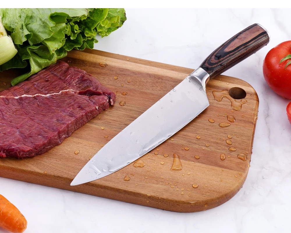 Высокое качество, японский нож, 8 дюймов, универсальные кухонные ножи из нержавеющей стали, Santoku, поварские ножи, острый нож, инструменты для нарезки
