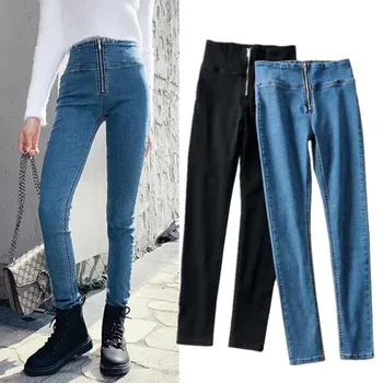 

Stretch Slim Trousers High-Quality Jeans Trend Was Thin Feet Pants New Fashion Skinny Denim Pencil Jeans Woman Elastic High Wais