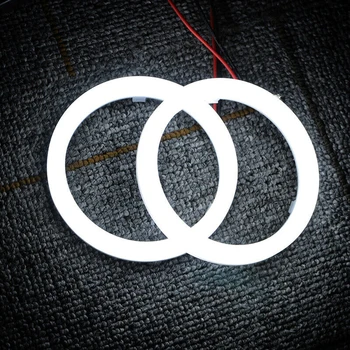 

90MM Angel Eye bulb Daytime Running Lights Headlight Halo White+Yellow