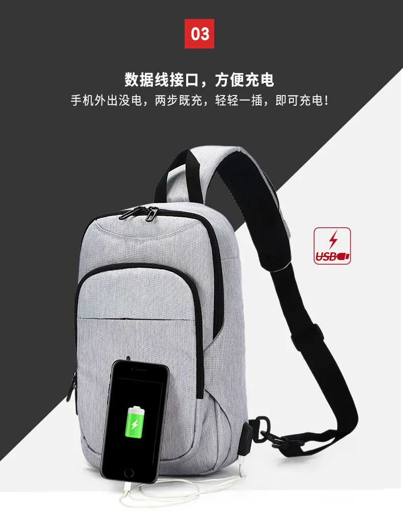 Ozuko/Новинка; Мужская однотонная сумка-мессенджер из ткани Оксфорд; унисекс; Usb; деловая мужская сумка-мессенджер; Повседневная Сумка-тоут на одно плечо для подростков